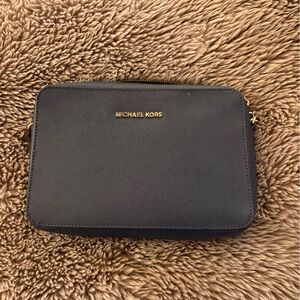 Michael Kors Navy Crossbody with Gold Logo